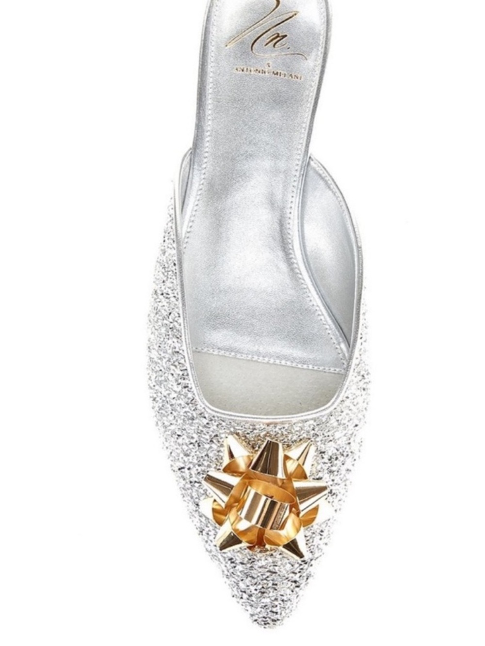 NWT Antonio Melani & The Nat Note Estrella Textured Ornamented Bow Dress Mules - Picture 2 of 9